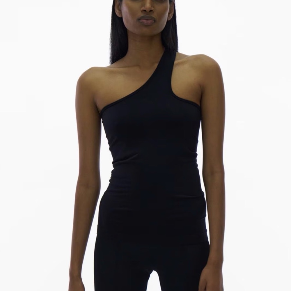 Helmut Lang Core Black One-Shoulder Top XS/S